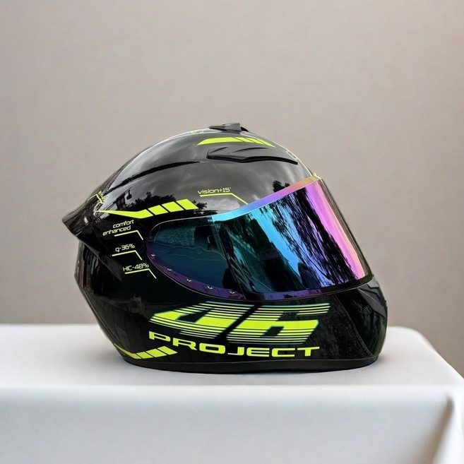 Drudi Performance 機車全罩安全帽, 1個, qk111#動感46 -彩色鏡片a3XL頭圍【65-66】體重180-200斤