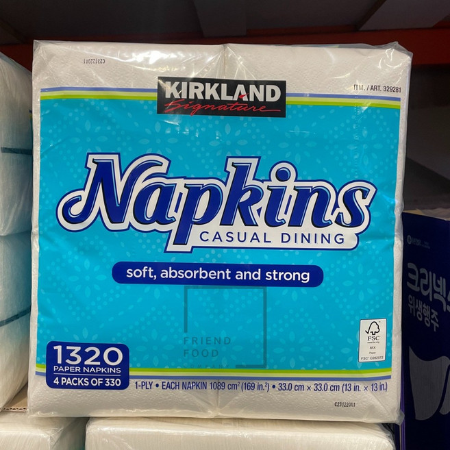 코스트코 냅킨, 화이트, 4개, 330개