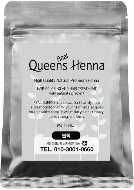 정품 퀸즈헤나 리얼 천연염색헤나 퀸즈헤나 리얼퀸즈헤나 헤나정품, 리얼9)-블랙, 1개