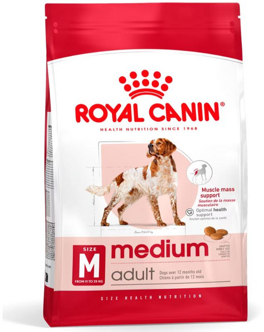 皇家RC 中型犬 成犬飼料 11-25公斤 肌肉質量與健康支持, 15kg, 1個, 中型成犬