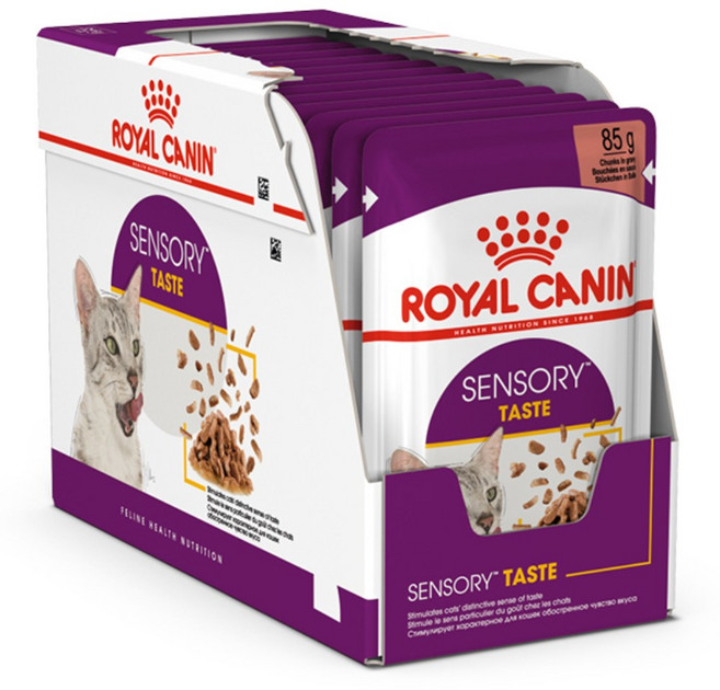 로얄캐닌 센서리 테이스트_그레이비 85g x12개 진한고기맛 고양이파우치, 닭, 12개