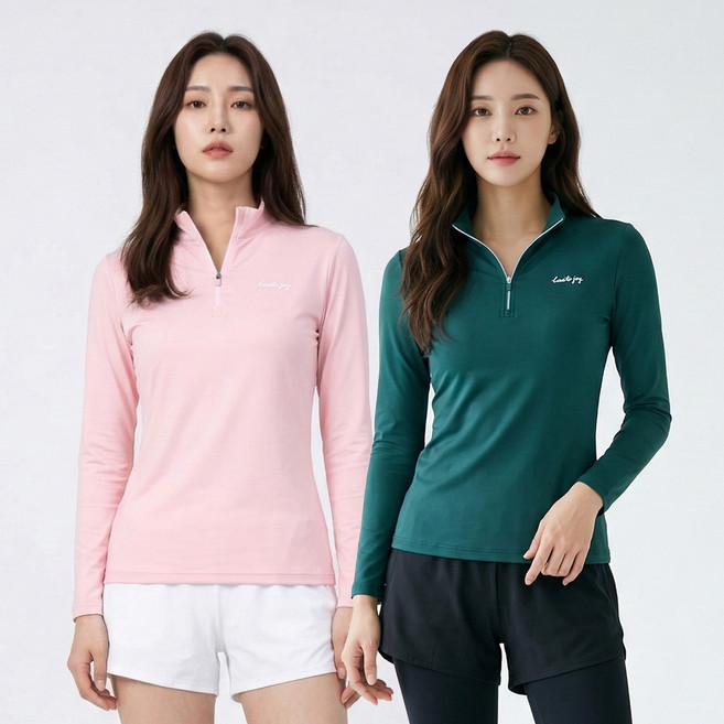 <스타일랑> (1+1) !옥의티! 여성 긴팔 하프집업 티셔츠_아웃도어 에어리조이