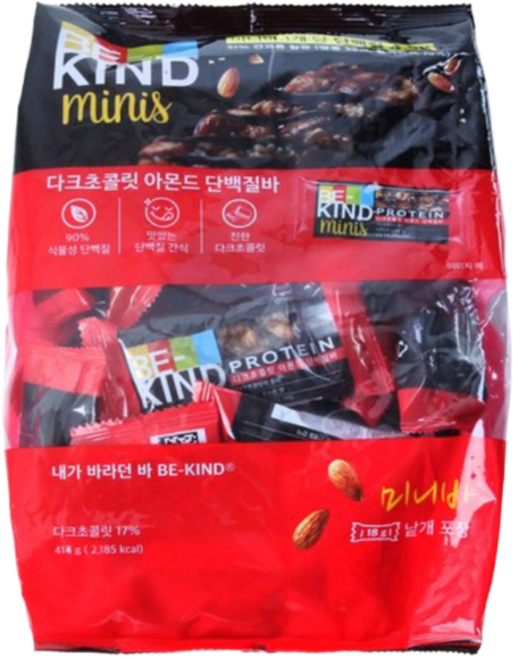 비카인드 다크초콜릿 아몬드 단백질바, 414g, 1개