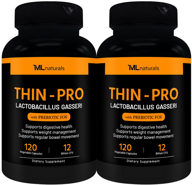 [미국번개배송] 신제품 착한명품 마이라이프 내추럴스 Thin-Pro 유산균 120억 CFU 락토바실러스 가세리 + FOS, 2개, 120정