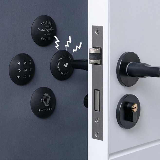 가정용 문쾅소리 충격방지 도어쿠션 4p 문콕테러방지 도어패드, 블랙