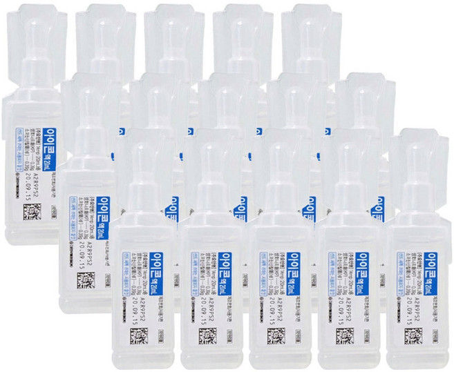 아이콘액 대한약품 아이콘액 일회용 생리식염수 렌즈, 20ml, 15개