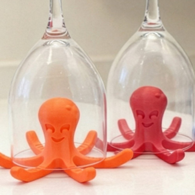 금방상점 문어 물병 건조대 실리콘건조대, 오렌지