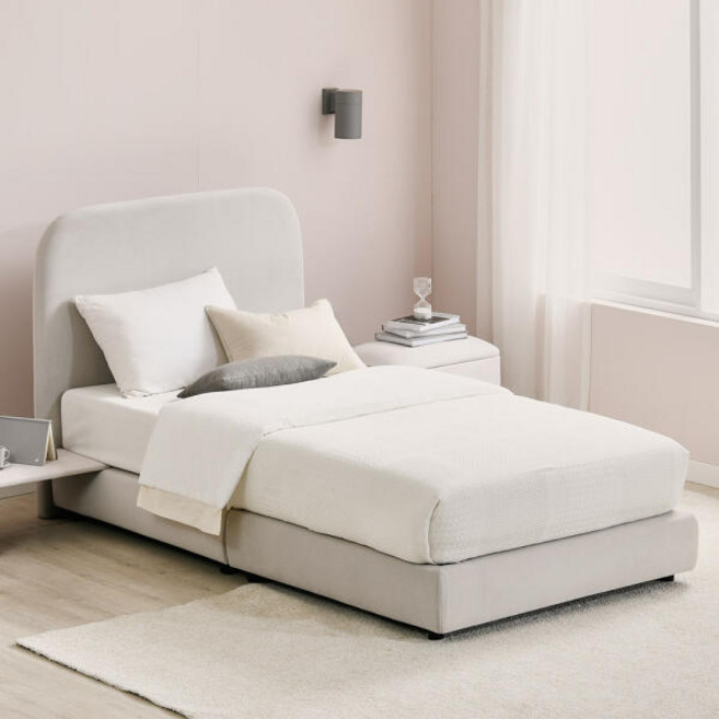 아트박스/플랜데코 버블 코모도 패브릭 슈퍼싱글 호텔 침대 프레임, 그레이