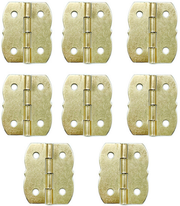 아이베란다 미니 나비경첩 힌지 앞장식 가구 철물 30x25mm, 골드, 8개
