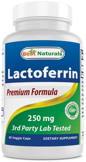 Best Naturals 락토페린 250mg 식물성 60캡슐, 기본, 1개, 60정 - 쿠팡