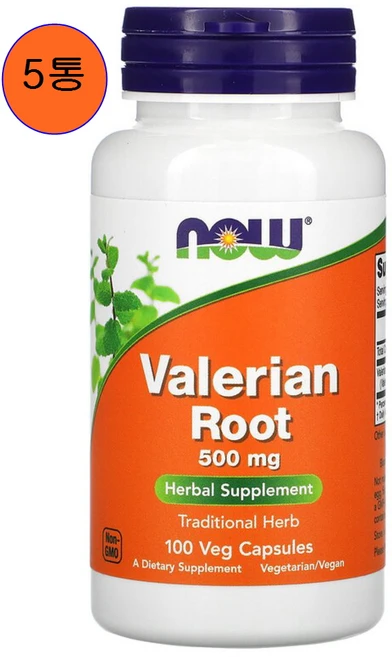 나우푸드 바레리안 루트 500mg 베지캡슐 비건, 100정, 5개 - 쿠팡