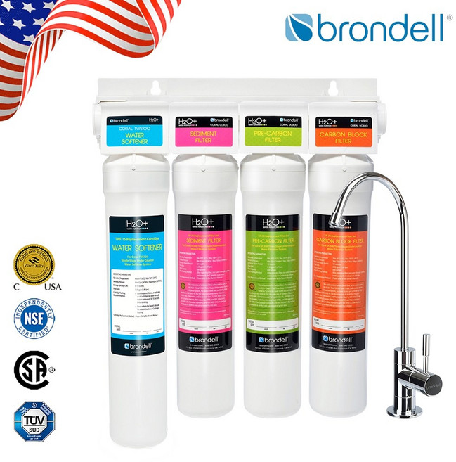 【Brondell】美國邦特爾CORAL四階全效生飲濾菌淨水器(硬水區專用)