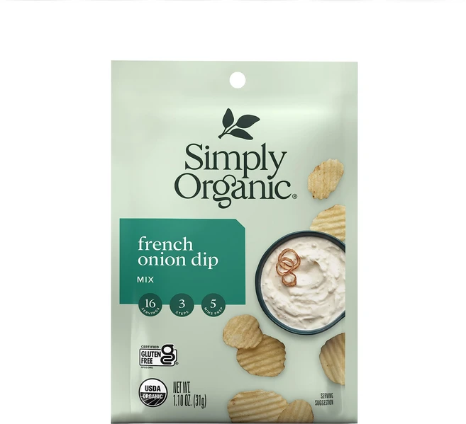 심플리 오가닉 프렌치 어니언 딥 유기농 인증 프리 | 1.1 온스 Simply Organic Dip Mix French Onion 1.1 oz, 1개, 31g - 쿠팡