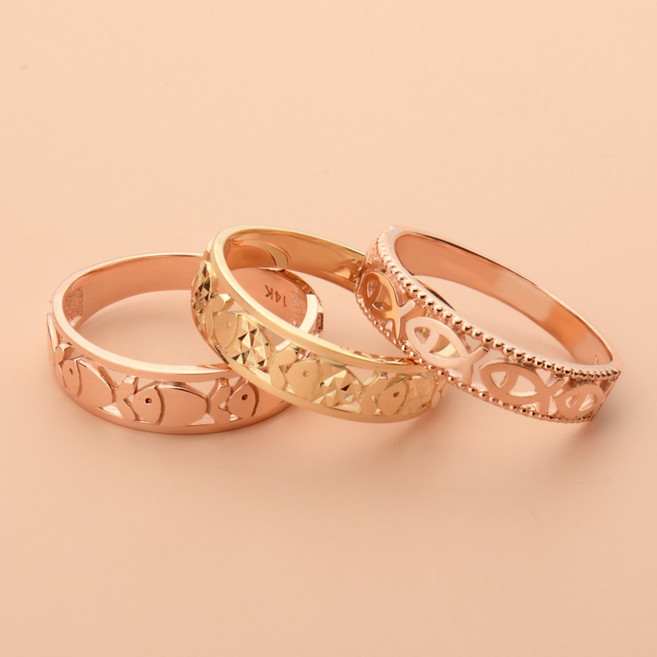 18k 금 행운 다이룸 물고기 패턴A 반지 수능 애끼 자녀 우정링