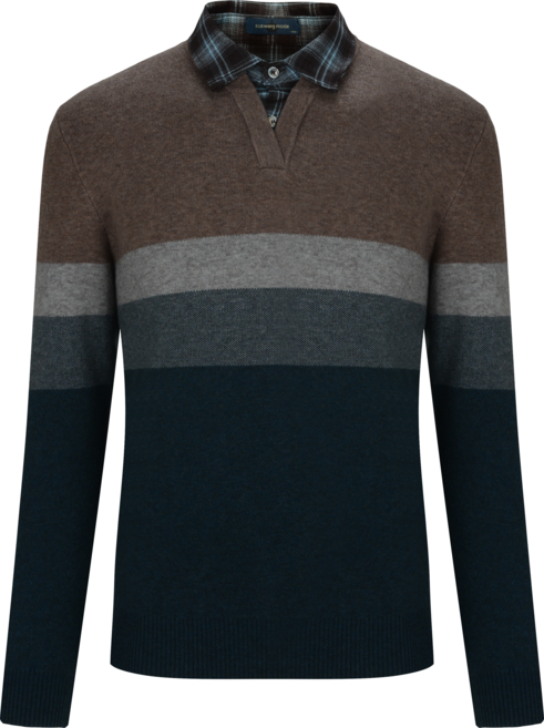 서광모드 카라 브이넥 니트 긴팔티셔츠