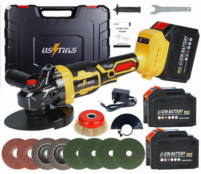 우스틴스 속도조절 그라인더 20V 5.5인치 무선 충전 멀티툴 125mm, 본품 + 배터리2개이상, 1개