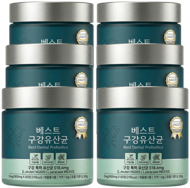 데일리 구강유산균 식약청인증 에이치딜리버리 /닥터파이토 덴티백 구강 유산균 M18 12구매시 증정, 6개, 30회분