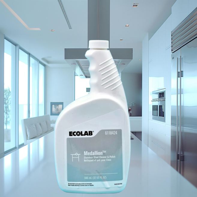 안셈 주방 오븐 렌지후드 스텐 코팅 광택제 ECOLAB 메달리온 클리너 946ml 1개