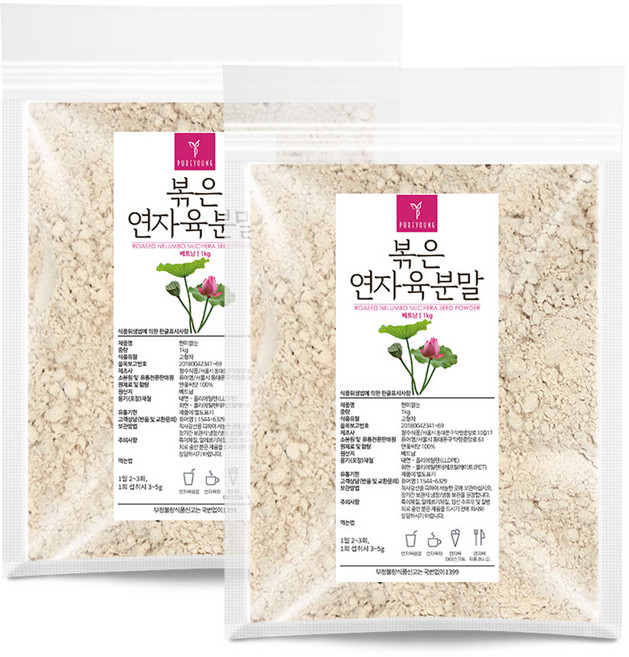 퓨어영 연자육분말 2kg 연꽃씨앗 연밥 연자육차, 1개