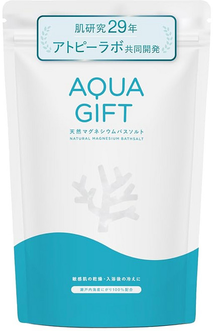 입욕제 보습 목욕 소금 AQUA GIFT 아토피 실험실 공동 개발 아쿠아 선물 마그네슘 목욕용 화장품 계량 스푼 포함 선물 30회분 400g, 1개, 1g