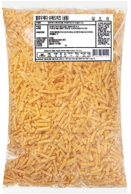 옐로우 체다 슈레드 치즈 2.5kg+아이스박스포장모짜렐라치즈, 1개, 2.5kg