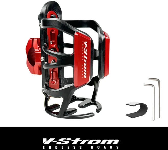 스즈키 V-Strom DL1050 오토바이 음료 병 홀더 케이지 워터 컵 액세서리, 01 빠른, 07 Red-V-Strom-1