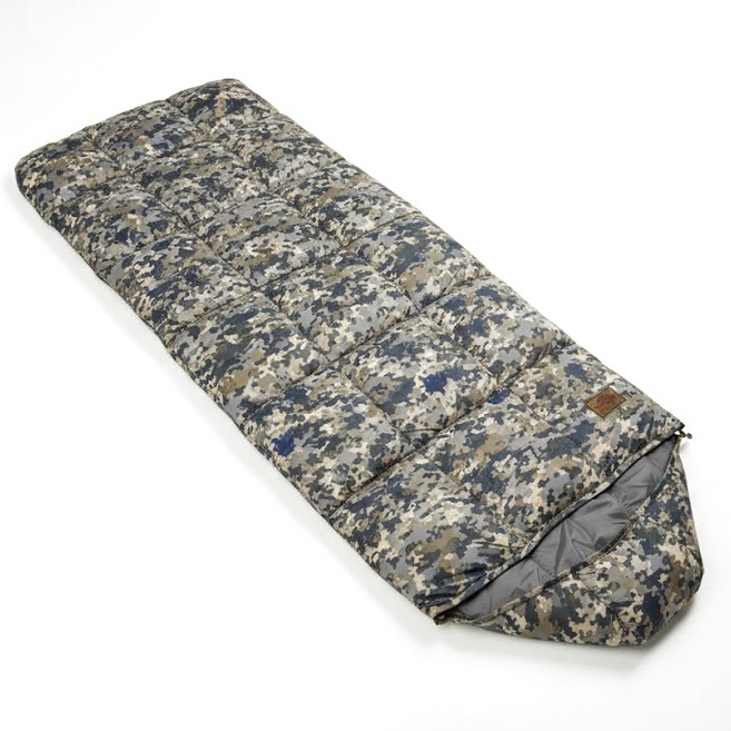 (국내생산) 구스 사각 침낭 동계 겨울 백패킹 (1300g) 디지털국방색, 카모 (디지털국방색) 사각침낭, 1개