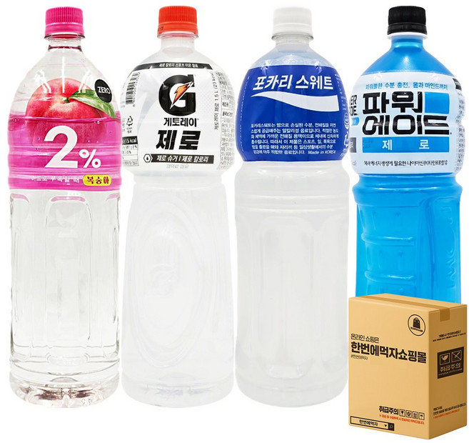 [한번에먹자] 1.5L 이온음료 4종 혼합세트 / 이프로 + 게토레이 제로 + 파워에이드 제로 + 포카리스웨트 / 각 1개씩, 4개