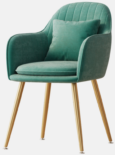 好的家居 北歐輕奢餐椅 化妝椅 扶手椅 INS網美, 綠【送抱枕】, 1件