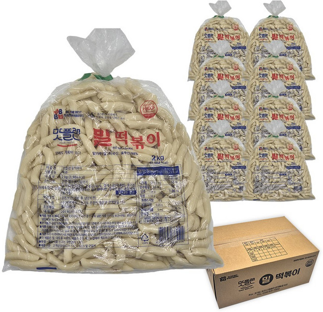 [박스] 맛플랜 비비푸드 밀 떡볶이 떡 (소) 2kg X 8개