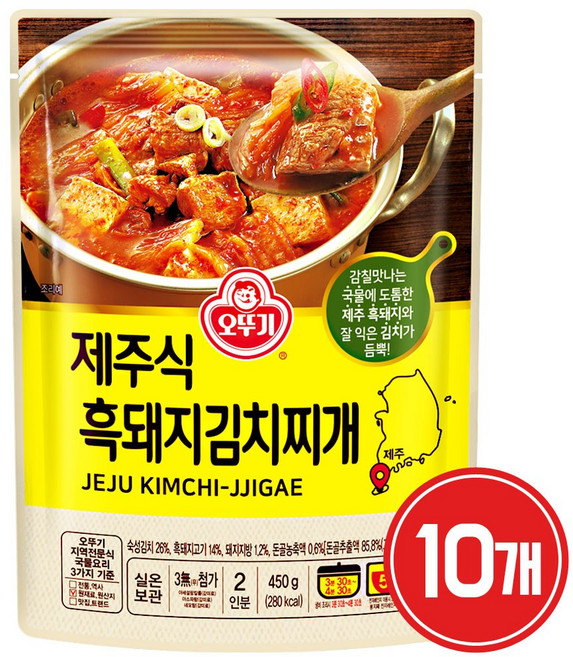 오뚜기 제주식 흑돼지 김치찌개, 450g, 10개