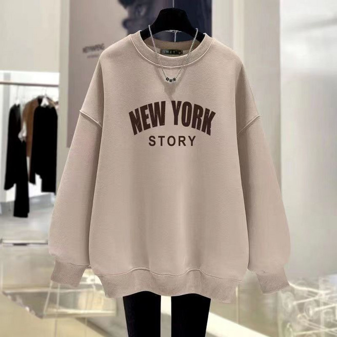 메인워크 여성 라운드넥 긴팔 맨투맨 티셔츠 가을 겨울 루즈핏 도톰 캐주얼 스판 풀오버 고급 코트 상의