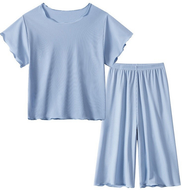 Koodoo 兒童睡衣套裝 女童短袖空調服 冰絲家居服