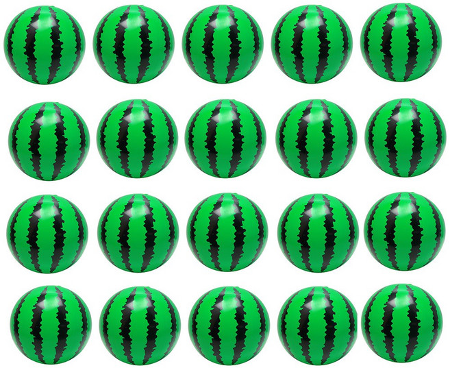 수박 비치볼 20개, 1세트, 그린, 26cm
