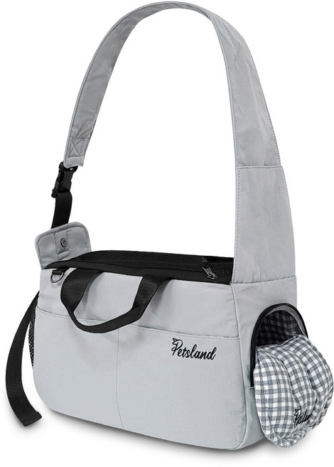 펫츠랜드 펫츠랜드 스너그백 단품 강아지 슬링백 애견 이동가방, 그레이