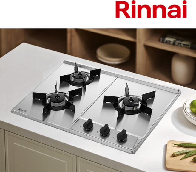 [전국설치/가스연결가능] 린나이 더 빌트인 플랫 초슬림 3구 빌트인 가스쿡탑 가스레인지(S300) 타공사이즈 560x430, LNG, 배송후설치_비용별도