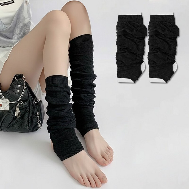 패션파트너 (2P / 2color) 여성용 시스루 오버 니삭스 양말 고리형 레그워머 발레코어 발토시