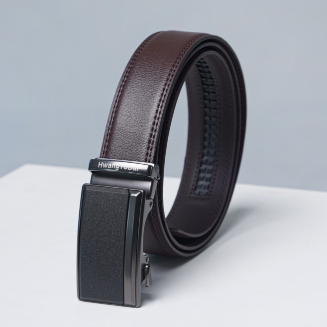황토발 남성 프리미엄 소가죽 자동 벨트 HB-01