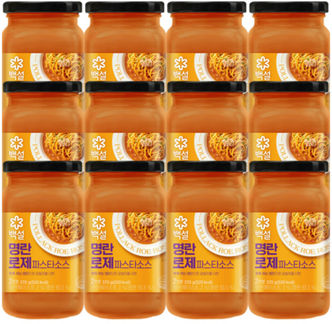 씨제이제일제당 백설 명란 로제 스파게티 파스타 소스, 370g, 12개