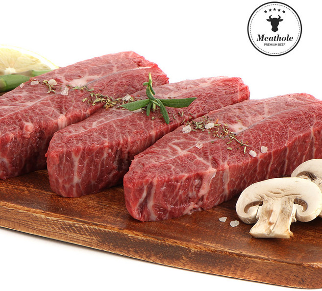 미트홀 부채살 스테이크 1kg (200g X 5팩) 개별소포장, 200g (부채살 스테이크용 2~3cm), 5개