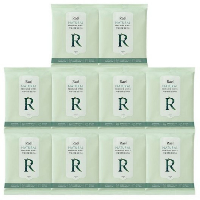 리얼라엘 내추럴 청결 티슈 10팩세트 (총100매), 47g, 10매, 10개