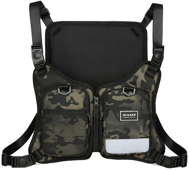 알나인 오토바이 배달조끼 야광 반사 체스트백, 카모, 1개