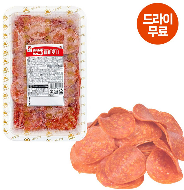달디단마켓 굿픽 페파로니 1kg 업소용 소시지 파스타 피자 토핑 사조 오양, 6개