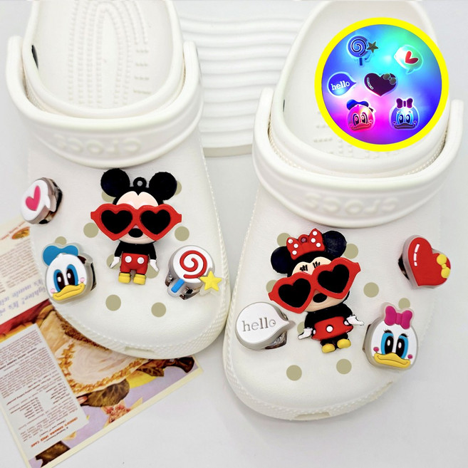 비츠톡톡 LED 야광 피규어 오리 마우스 곰돌이 강아지 공룡 고양이 파츠 참 세트