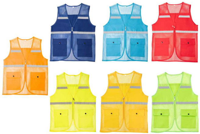反光廣告背心 工程背心 導護背心 警示背心, 孔藍, 1個