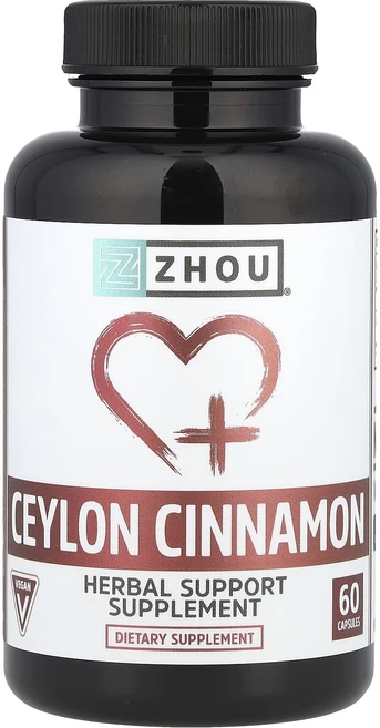 몸관리하세요 겨울입니다 Zhou Nutrition 실론 시나몬 캡슐 60정(캡슐 1정당 600mg) 특별관리진행, ZhouNutrition실론시나몬캡슐60정캡슐1정당60, 1개 - 쿠팡
