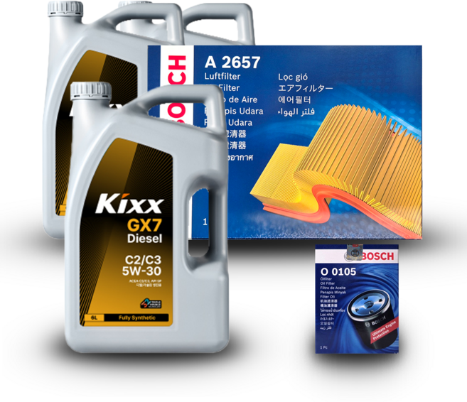 EQ900 (HI) 3.8 가솔린 엔진오일세트 킥스 GX7 C2C3 5W30, 킥스 GX7 C2C3 엔진오일세트, 기본세트▶엔진오일세트만 구매하기