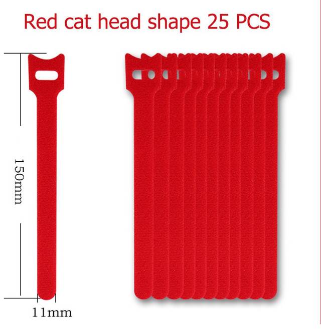 25PCS 재사용 가능한 주최자 관리 스트랩 고정 코드 와이어 홀더 케이블 키퍼 전화, 25PCS d cat