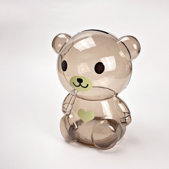 투명 아크릴 캐릭터 저금통 답례품 중형, 브라운