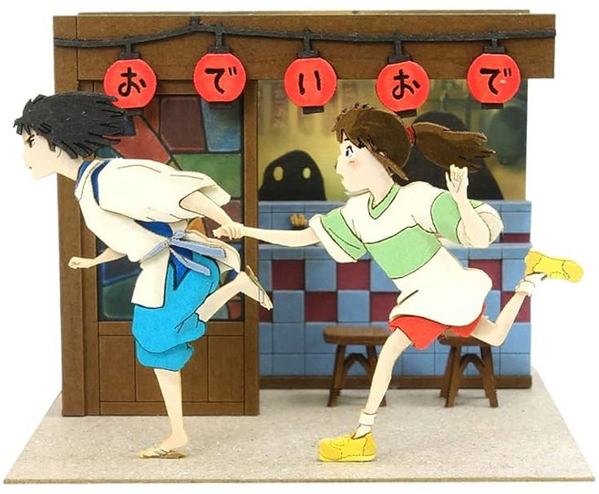 산케이 스튜디오 지브리 mini 센과 치히로의 행방불명 달리는 하쿠와 치히로 페이퍼 크래프트 MP07-116, 1개
